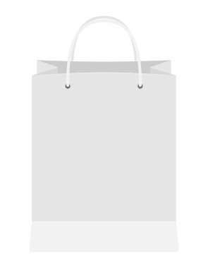 beyaz kağıt alışveriş çantası stok vektör çizimi arka planda izole