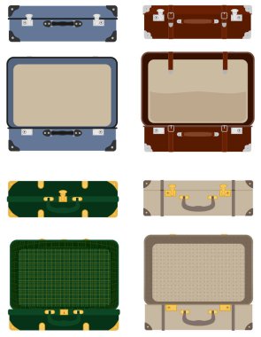 bavul hisse senedi vektör illüstrasyon izole beyaz arka plan üzerinde seyahat