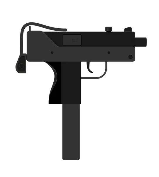 Maschinenpistole Handfeuerwaffen Lager Vektor Illustration Isoliert Auf Weißem Hintergrund — Stockvektor