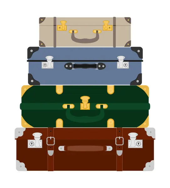 Utazási Bőröndök Stock Vektor Illusztráció Elszigetelt Fehér Background Jogdíjmentes Stock Vektorok