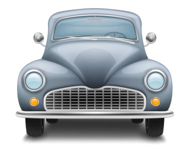 Beyaz arkaplanda izole edilmiş eski antika bir nakliye aracı taşıyıcı illüstrasyonu