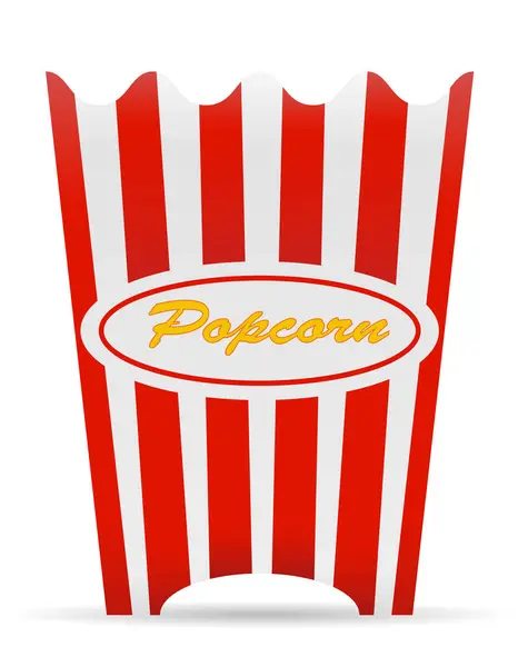 Imballaggio Popcorn Dolce Snack Vettoriale Illustrazione Isolato Sfondo Bianco — Vettoriale Stock