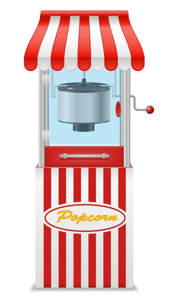 Popcorn Készítő Gép Édes Snack Vektor Illusztráció Elszigetelt Fehér Alapon Stock Vektor