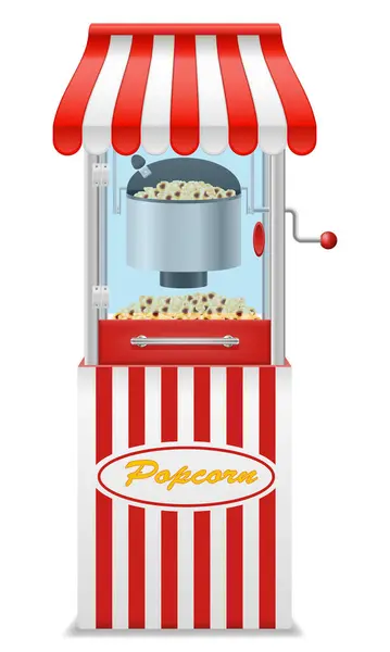 Popcorn Készítő Gép Édes Snack Vektor Illusztráció Elszigetelt Fehér Alapon Vektor Grafikák