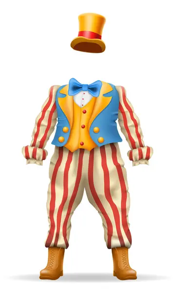 Веселый Клоун Актер Цирковой Персонаж Векторной Иллюстрации Изолированы Заднем Плане Стоковая Иллюстрация