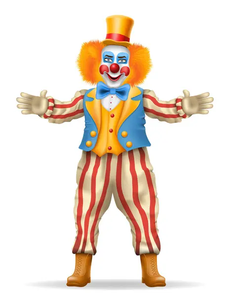 Cheerful Clown Actor Circus Character Vector Illustration Isolated Background Royalty Free Stock Illustrations