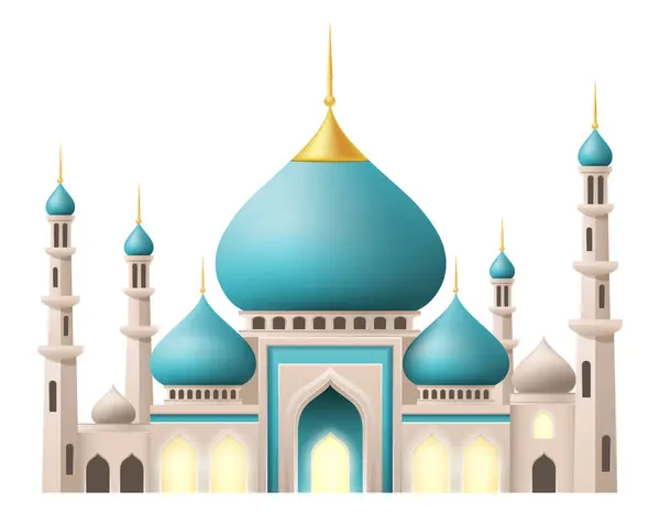 Iszlám Mecset Muszlimok Imák Állomány Vektor Illusztráció Stock Illusztrációk