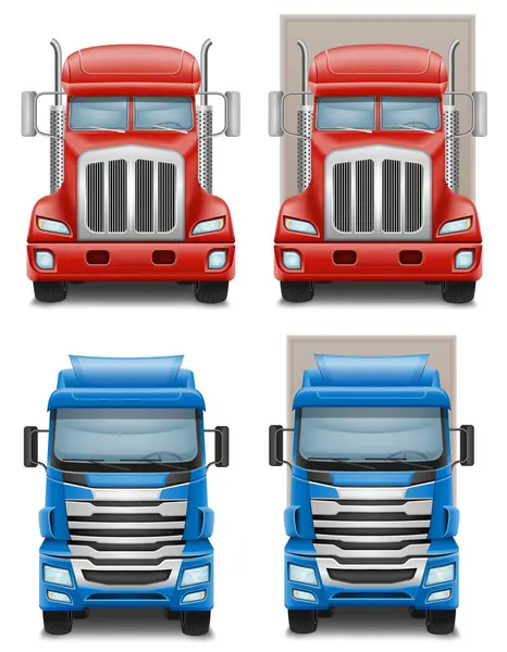 Nákladní Nákladní Automobil Dodávka Zboží Anl Velký Vektor Ilustrace Izolované Royalty Free Stock Vektory