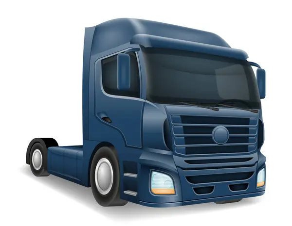 Vrachtauto Levering Vracht Grote Vector Illustratie Geïsoleerd Witte Achtergrond — Stockvector