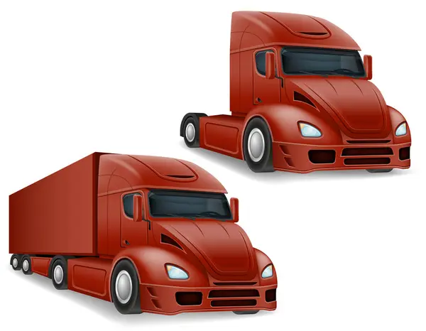 Вантажні Вантажні Автомобілі Доставка Вантажівки Великий Векторні Ілюстрації Ізольовані Білому Стокова Ілюстрація
