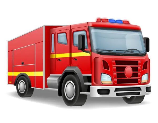 Fire Engine Automobile Car Vehicle Vector Illustration Isolated White Background Stock Illustration