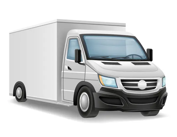Small Truck Automobile Transport Transportation Goods Vector Illustration Isolated White Stock Illustration
