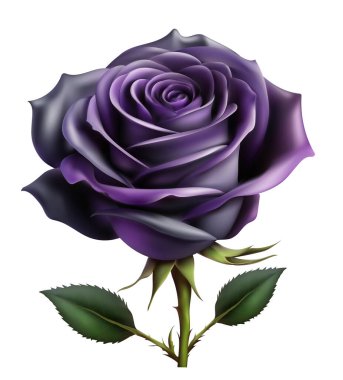 güzel gül gerçekçi çizim vektör çizimi beyaz arkaplanda izole