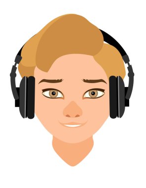 farklı saç stillerine sahip genç adam beyaz arka planda izole edilmiş düz stil vektör çizimi