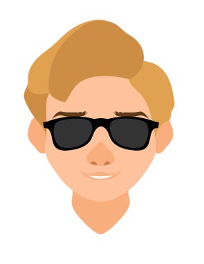 farklı saç stillerine sahip genç adam beyaz arka planda izole edilmiş düz stil vektör çizimi