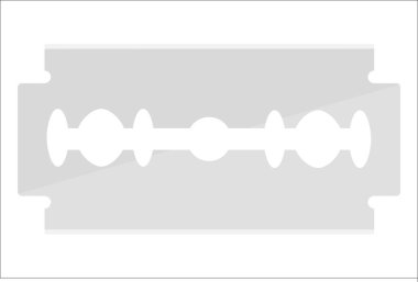 Beyaz arkaplanda izole edilmiş düz stil vektör illüstrasyonunu tıraş etmek için jilet