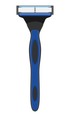 Beyaz arkaplanda izole edilmiş düz stil vektör illüstrasyonunu tıraş etmek için jilet