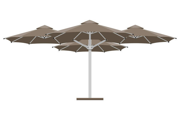 large sun umbrella for bars and cafes on the terrace or the beach flat style vector illustration isolated on white background