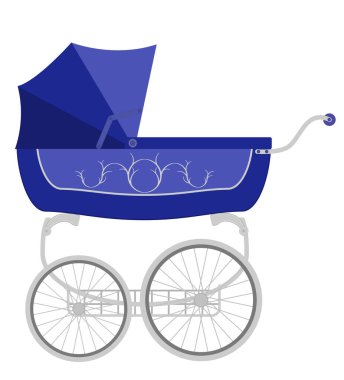 bebek arabası düz biçim vektör çizimi beyaz arkaplanda izole edildi