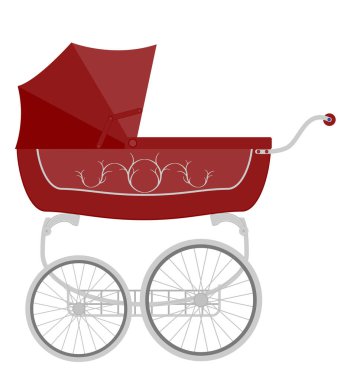 bebek arabası düz biçim vektör çizimi beyaz arkaplanda izole edildi