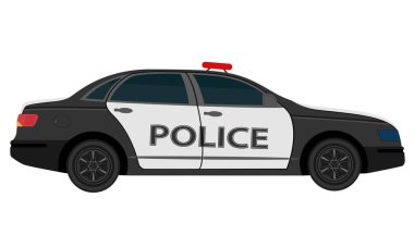 Polis aracı düz stil vektör çizimi beyaz arkaplanda izole edildi