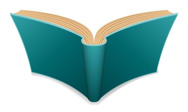 Kağıt karikatür stok vektör illüstrasyonu üzerinde kitap bilgi taşıyıcısı beyaz arkaplanda izole