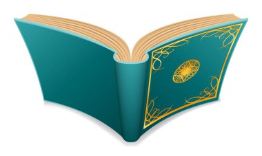 Kağıt karikatür stok vektör illüstrasyonunun sihirli bilgi koruyucusu beyaz arka planda izole