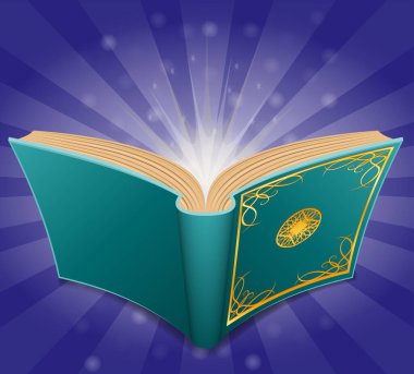 Kağıt karikatür stok vektör illüstrasyonunun sihirli bilgi koruyucusu beyaz arka planda izole