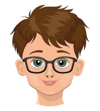 Beyaz arka planda izole edilmiş genç bir çocuğun vektör çizimi