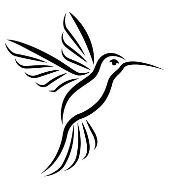 Beyaz arka planda izole edilmiş iş vektörü illüstrasyonunuz için sinekkuşu güzel küçük kuş stili logo