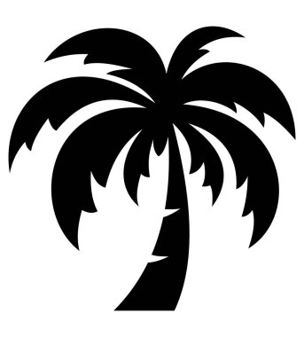 Palmiye ağacı tropikal lootipi iş vektör illüstrasyonunuz için izole edilmiş beyaz arkaplan