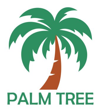 Palmiye ağacı tropikal lootipi iş vektör illüstrasyonunuz için izole edilmiş beyaz arkaplan