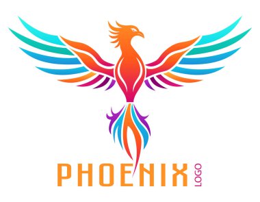 Anka kuşu logosu beyaz arka planda izole edilmiş iş veya şirket vektör çizimi için yaratıcı ve orijinaldir.