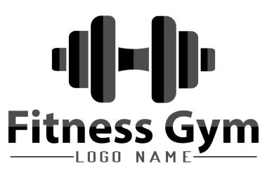 Spor salonu logosu, beyaz arka planda izole edilmiş iş veya şirket logoti vektör çizimi için yaratıcı ve orijinaldir.