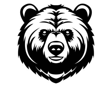 Bear Grizzly logosu beyaz arka planda izole edilmiş şirket logoti vektör çizimi için yaratıcı ve orijinaldir.