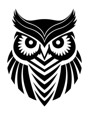 Baykuş logosu beyaz arka planda izole edilmiş iş veya şirket logoti vektör çizimi için yaratıcı ve orijinaldir