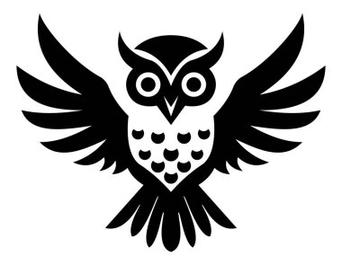 Baykuş logosu beyaz arka planda izole edilmiş iş veya şirket logoti vektör çizimi için yaratıcı ve orijinaldir