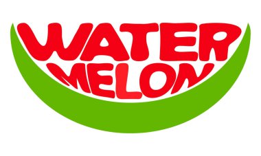 Meyvelerin karpuz adı formda. Şirketiniz için yaratıcı ve orijinal bir meyve logosu. Beyaz arkaplanda izole edilmiş vektör çizimi.