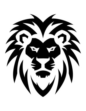 Aslan logosu, beyaz arka planda izole edilmiş iş veya şirket logoti vektör çizimi için yaratıcı ve orijinaldir.