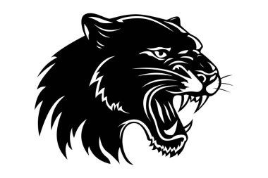 panter logosu beyaz arka planda izole edilmiş iş ya da şirket logoti vektör illüstrasyonu için yaratıcı ve orijinal