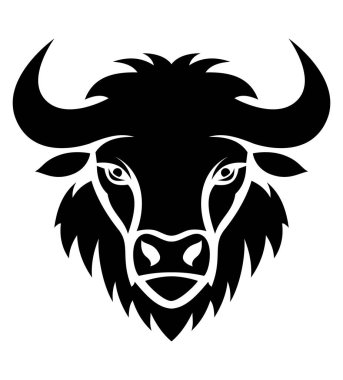 Bufalo logosu iş veya şirket logoti çizimi için yaratıcı ve özgün