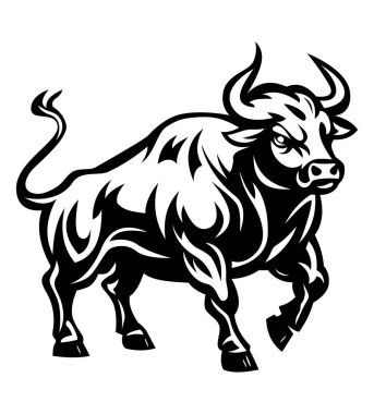 Bufalo logosu iş veya şirket logoti çizimi için yaratıcı ve özgün