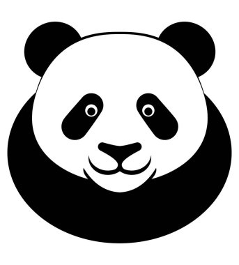 Panda ayı logosu, beyaz arka planda izole edilmiş iş veya şirket logoti vektör çizimi için yaratıcı ve orijinaldir.