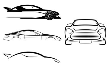 İşiniz veya şirketiniz için araba logosu beyaz arkaplanda izole edilmiş logotype vektör çizimi