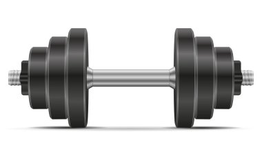 Kas geliştirme vektör çizimi için halterler beyaz arkaplanda izole edilmiştir.