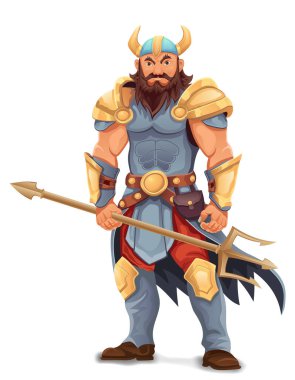 Beyaz arka planda izole edilmiş ahşap ve sihirli taş karikatür vektör çiziminden yapılmış bir büyücünün ya da büyücünün eski fantezi asası.