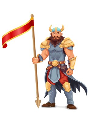 Beyaz arka planda izole edilmiş ahşap ve sihirli taş karikatür vektör çiziminden yapılmış bir büyücünün ya da büyücünün eski fantezi asası.