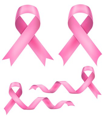 Göğüs kanseri hastalığını desteklemek için parlak pembe ipek kurdele. Beyaz arka planda izole edilmiş hisse senedi çizimi.