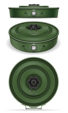 Panzer tankı mayın karikatür stok vektör çizimi beyaz arkaplanda izole