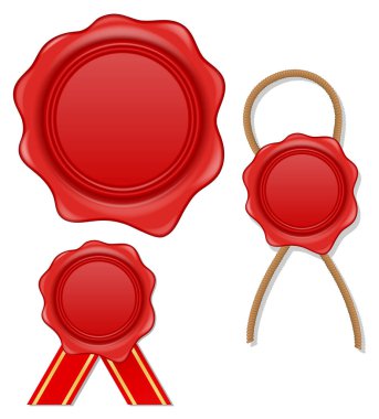 kırmızı mühür balmumu çizgi film hisse senedi çizimi beyaz arkaplanda izole edildi